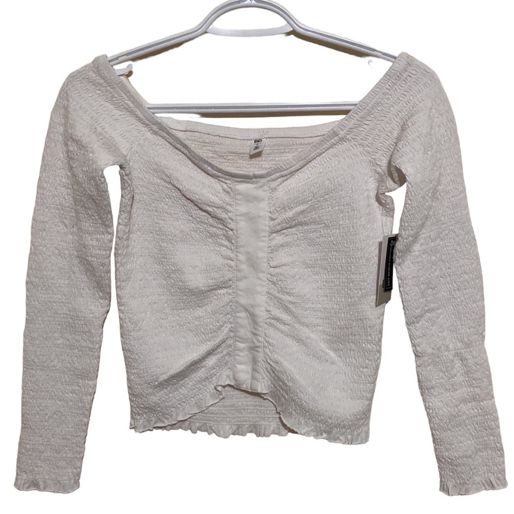 BP White Long-sleeve Crop Top Women’s Size Small